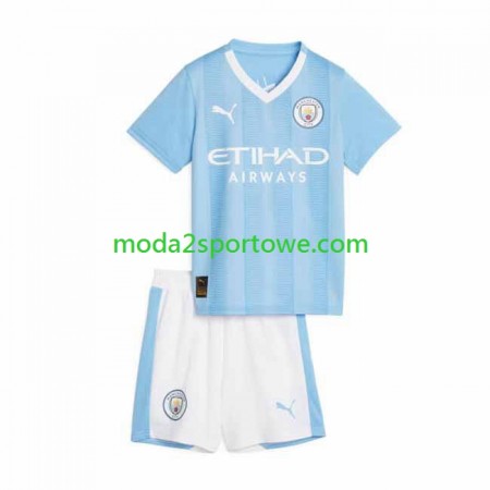 Koszulka Manchester City Dziecięcy Domowe Stroje Piłkarskie 2023/24 Krótki Rękaw